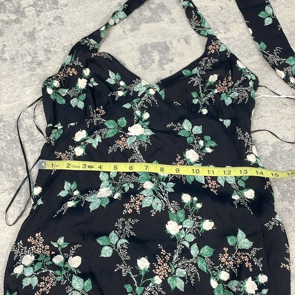 NWT Reformation Evalina Maxi Dress Barbe Floral Two Way Halter Strap Sz 0 - Picture 9 of 16